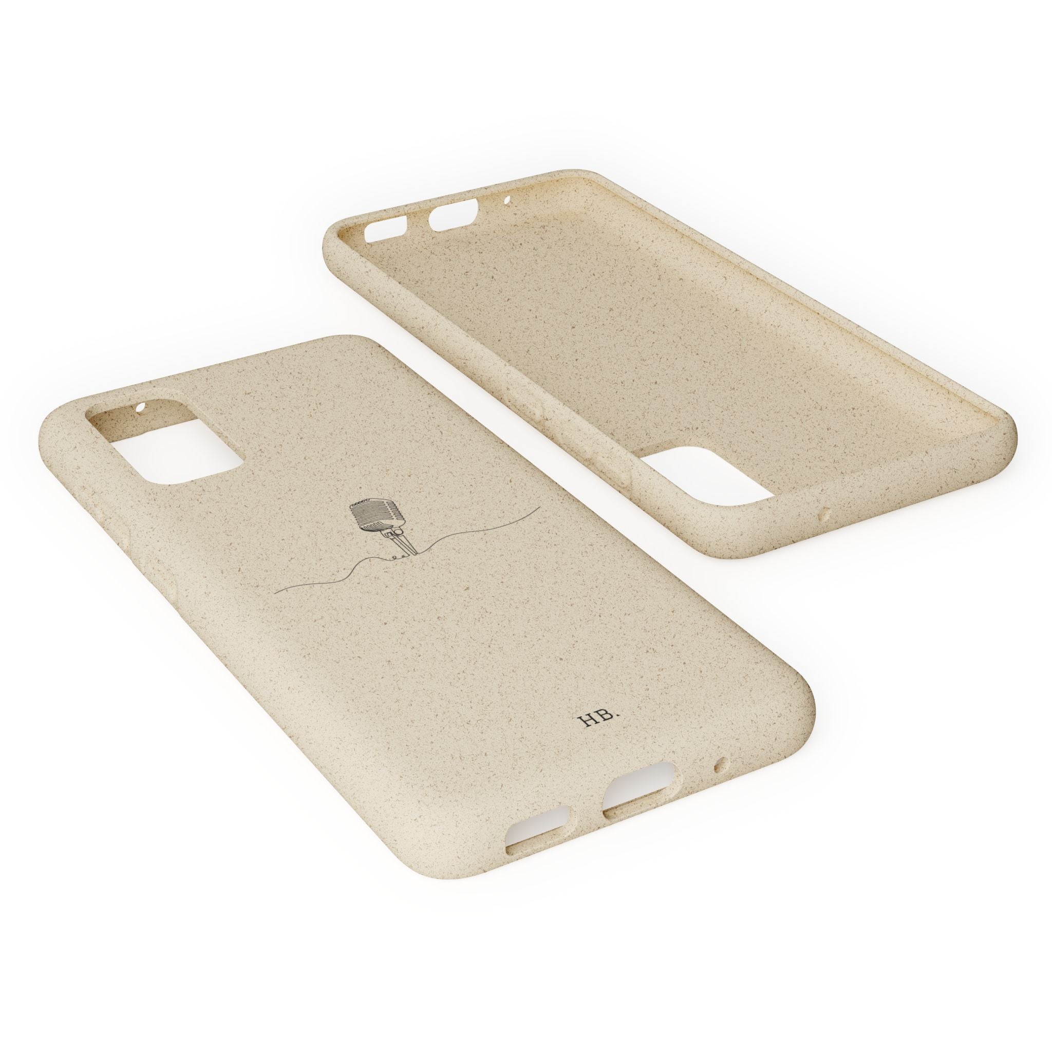 Biodegradable Phone Case — Minimal Microphone Sketch (HB), Eco-Friendly iPhone Cover