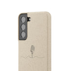 Biodegradable Phone Case — Minimal Microphone Sketch (HB), Eco-Friendly iPhone Cover