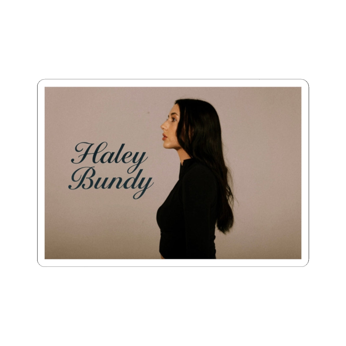 Haley Bundy Profile Photo Kiss-Cut Sticker — Minimal Portrait Laptop Decal